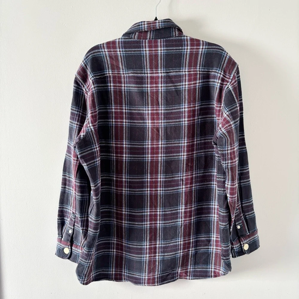 All Saints Men’s Kitazawa Check Overshirt Long Sleeve Top Thick Knit Button-Up